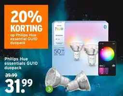 GAMMA Philips Hue essentials GU10 duopack aanbieding