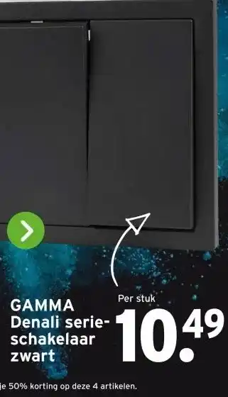 GAMMA GAMMA Denali serie- schakelaar zwart aanbieding