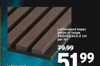 GAMMA Lattenwand koper, beton of taupe aanbieding