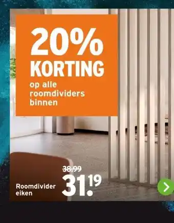 GAMMA Roomdivider eiken aanbieding