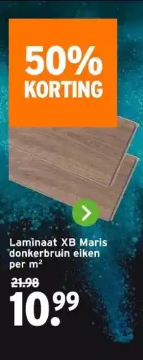 GAMMA Laminaat XB Maris donkerbruin eiken aanbieding