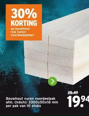 GAMMA Bouwhout vuren voordeelpak aanbieding