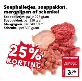 Coop Soepballetjes, soeppakket, mergpijpen of schenkel aanbieding