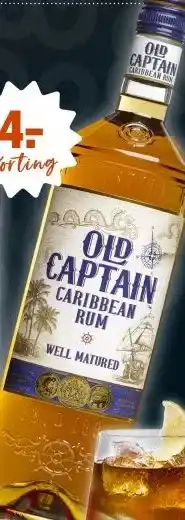 Gall & Gall Old Captain Bruine Rum 100CL aanbieding