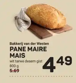 Ekoplaza Bakkerij van der Westen PANE MAIRE MAIS aanbieding