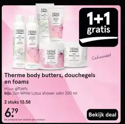 Etos Therme body butters, douchegels en foams aanbieding
