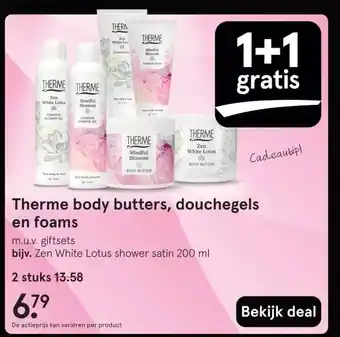 Etos Therme body butters, douchegels en foams aanbieding