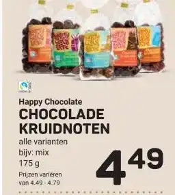 Ekoplaza Happy Chocolate CHOCOLADE KRUIDNOTEN aanbieding