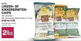 Ekoplaza De Rit LINZEN-OF KIKKERERWTEN-CHIPS aanbieding