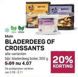 Ekoplaza Moin BLADERDEEG OF CROISSANTS aanbieding