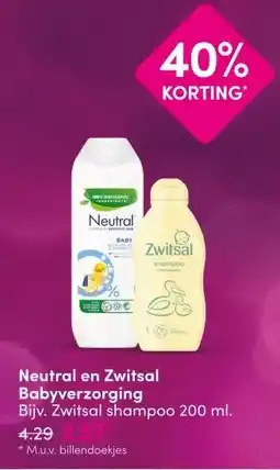 DA Neutral en Zwitsal Babyverzorging aanbieding