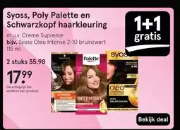 Etos Syoss, Poly Palette en Schwarzkopf haarkleuring aanbieding