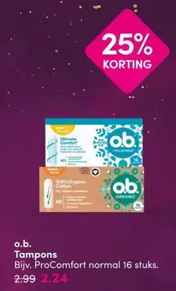 DA o.b. Tampons aanbieding