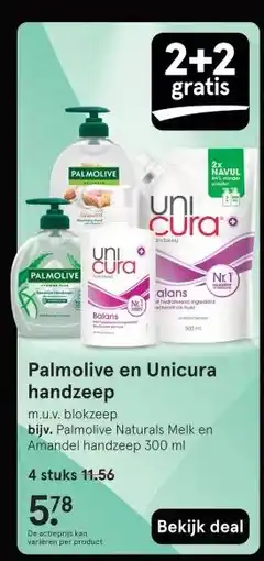 Etos Palmolive en Unicura handzeep aanbieding