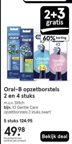 Etos Oral-B opzetborstels 2 en 4 stuks aanbieding