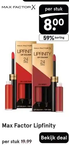 Etos Max Factor Lipfinity aanbieding