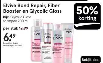 Etos Elvive Bond Repair, Fiber Booster en Glycolic Gloss aanbieding