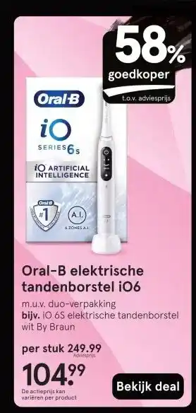 Etos Oral-B elektrische tandenborstel i06 aanbieding