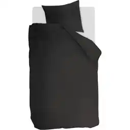 Budget Home Store Dekbedovertrek Cotton Uni Antracite 140x200/220 aanbieding