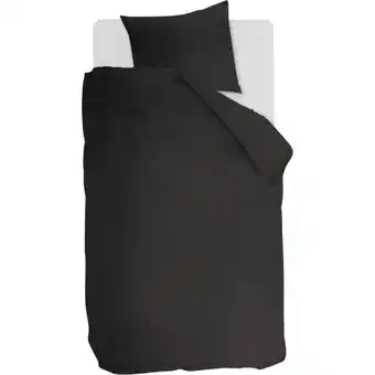 Budget Home Store Dekbedovertrek Cotton Uni Antracite 140x200/220 aanbieding