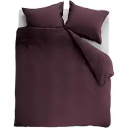 Budget Home Store Dekbedovertrek Cotton Uni Dark Red 240x200/220 aanbieding