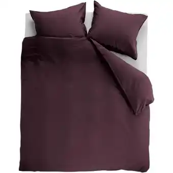 Budget Home Store Dekbedovertrek Cotton Uni Dark Red 240x200/220 aanbieding