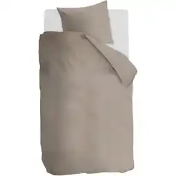 Budget Home Store Dekbedovertrek Cotton Uni Taupe 140x200/220 aanbieding