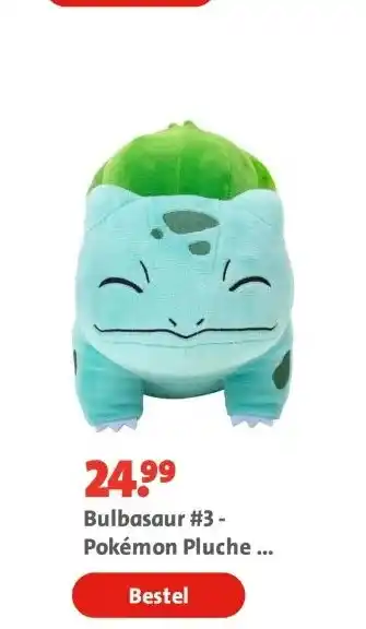 Bruna Bulbasaur #3 - Pokémon Pluche / Knuffel 20CM aanbieding