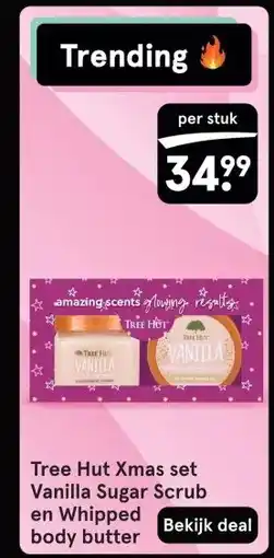 Etos Tree Hut Xmas set Vanilla Sugar Scrub en Whipped body butter aanbieding