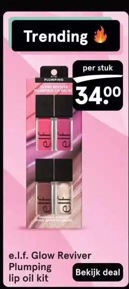 Etos e.l.f. Glow Reviver Plumping lip oil kit aanbieding