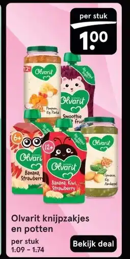 Etos Olvarit knijpzakjes en potten aanbieding