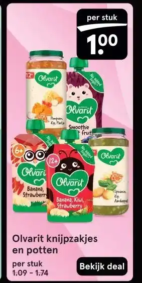 Etos Olvarit knijpzakjes en potten aanbieding