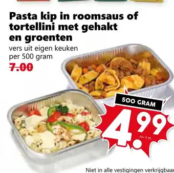Coop Pasta kip in roomsaus of tortellini met gehakt en groenten aanbieding
