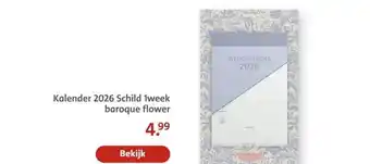 Bruna Kalender 2026 Schild 1week baroque flower aanbieding
