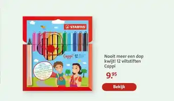 Bruna Nooit meer een dop kwijt! 12 viltstiften Cappi aanbieding