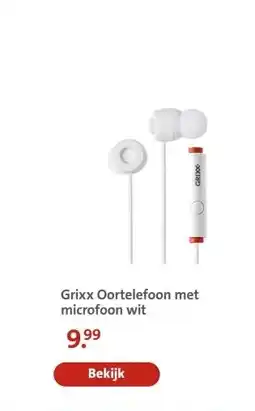 Bruna Grixx Oortelefoon met microfoon wit aanbieding