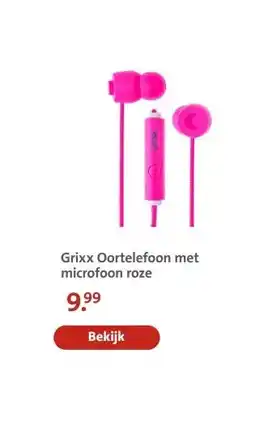 Bruna Grixx Oortelefoon met microfoon roze aanbieding