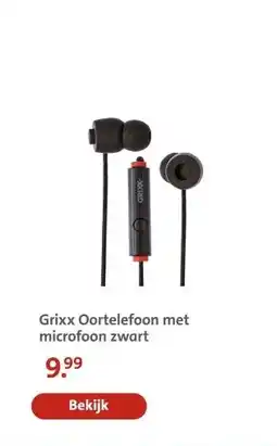 Bruna Grixx Oortelefoon met microfoon zwart aanbieding