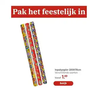 Bruna Inpakpapier 200X70cm aanbieding