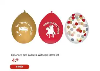 Bruna Ballonnen Sint Co Haza-Witbaard 30cm 6st aanbieding