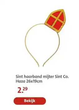 Bruna Sint haarband mijter Sint Co. Haza 26x19cm aanbieding