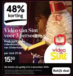 Etos Video van Sint voor 3 personen aanbieding