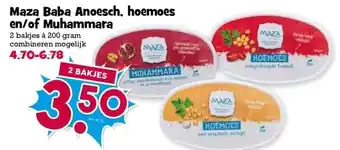 Boon`s Markt Maza Baba Anoesch, hoemoes en/of Muhammara aanbieding