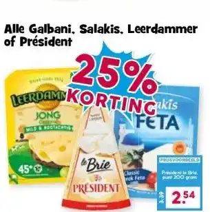Boon`s Markt Alle Galbani, Salakis, Leerdammer of Président aanbieding