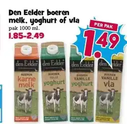 Boon`s Markt Den Eelder boeren melk, yoghurt of vla aanbieding
