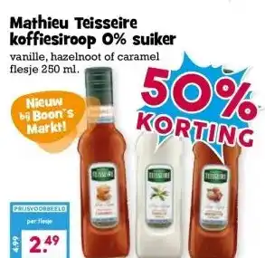 Boon`s Markt Mathieu Teisseire koffiesiroop 0% suiker aanbieding