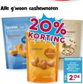 Boon`s Markt Alle g'woon cashewnoten aanbieding