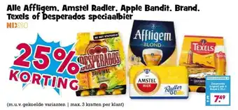 Boon`s Markt Alle Affligem, Amstel Radler, Apple Bandit, Brand, Texels of Desperados speciaalbier aanbieding