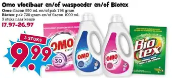 Boon`s Markt Omo vloeibaar en/of waspoeder en/of Biotex aanbieding