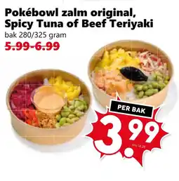 Coop Pokébowl zalm original, Spicy Tuna of Beef Teriyaki aanbieding